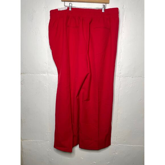 NEW Lane Bryant The Perfect Drape Wide Leg High Waist Pull On Red Pants Size 22 - Picture 5 of 6
